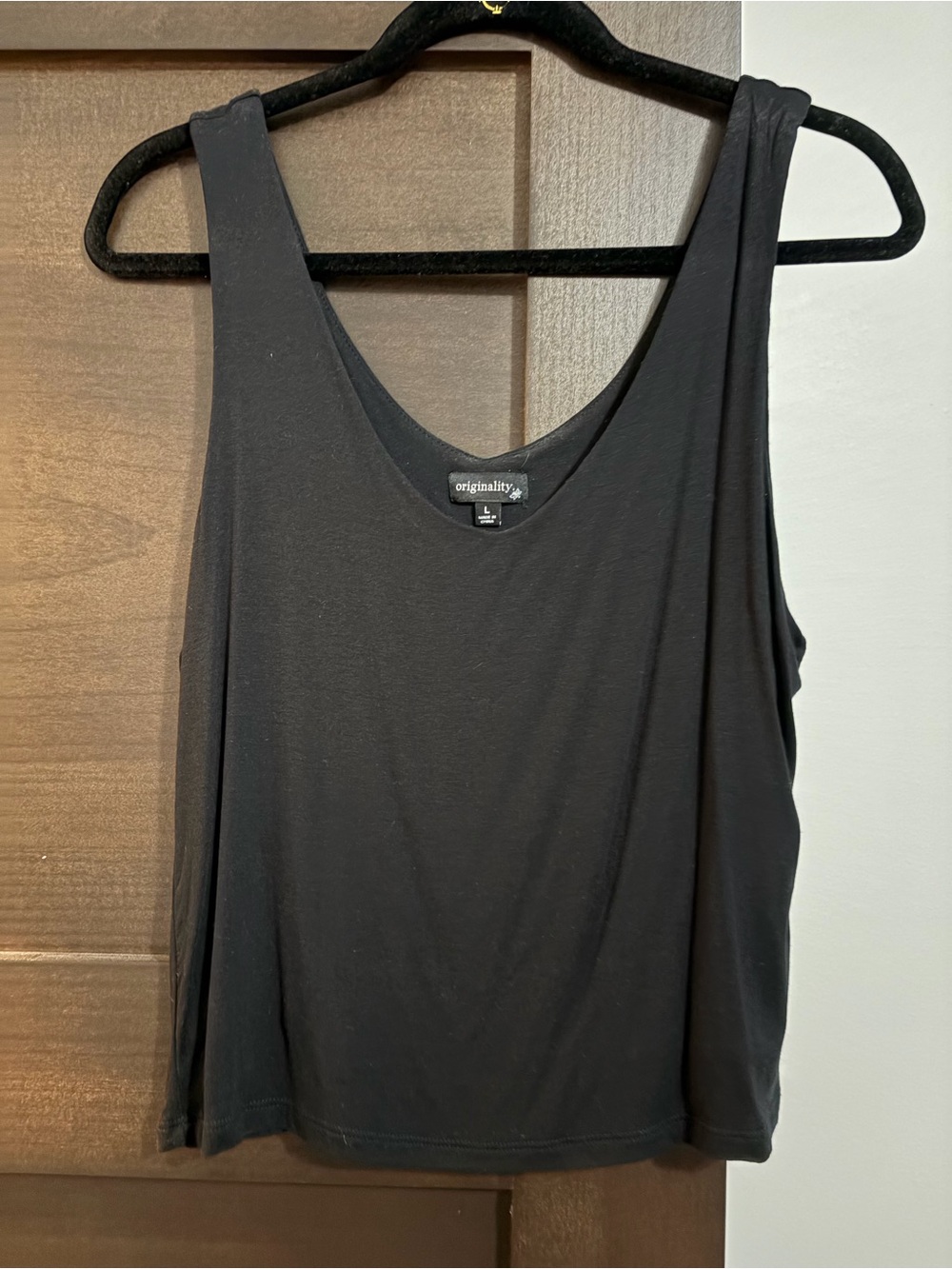 Originality+ Black Scoop-Neck Tank Top - Women's